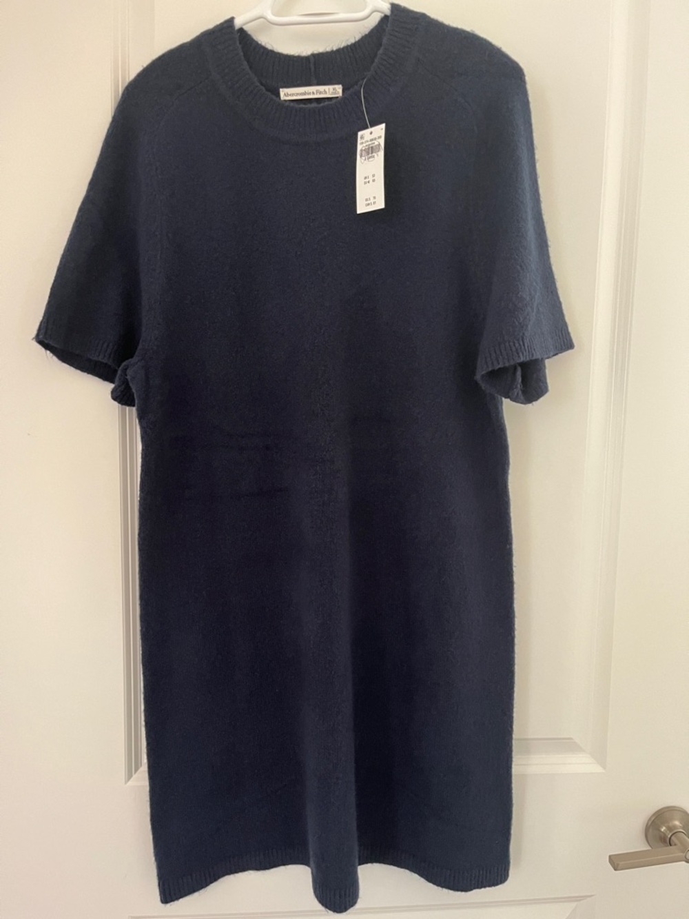 Abercrombie & Fitch Dark Navy Short-Sleeve Knit Sweater Dress